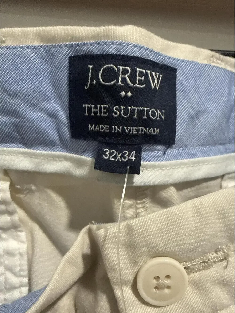 J.Crew The Sutton Summerweight Chino Pants 32x34, Beige, NWT